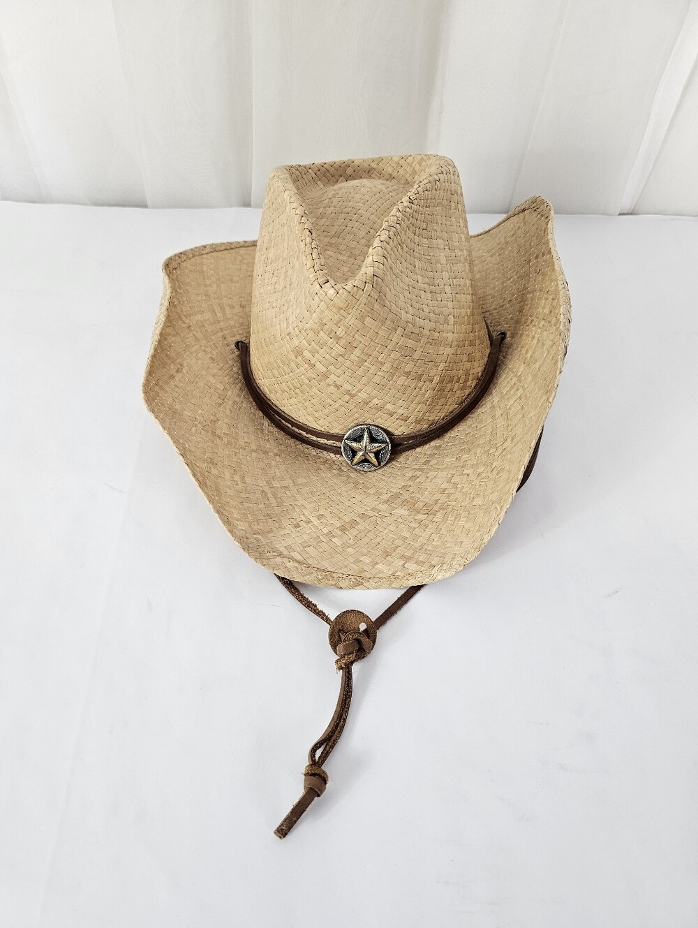 TwentyX Western Straw Cowboy Hat with Star Concho Band Unisex